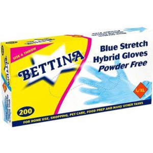 BETTINA BLUE STRETCH HYBRID GLOVES L-XL PER PKTS
