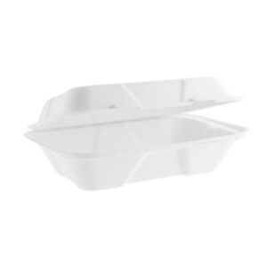 BHB10 BAGASSE WHITE CLAMSHELL