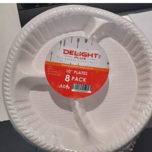 DELIGHT PLASTIC PLATES 10" 1 COMP