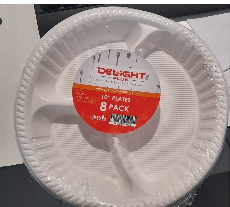 DELIGHT PLASTIC PLATES 10" 1 COMP