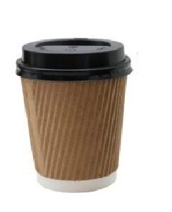 COFFEE CUPS - BLACK RIPPLE WALL