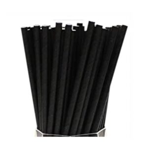 DRINKING STRAW - FULL BLACK 6MM X 20CM