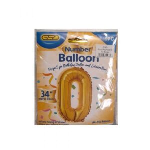 FOIL NUMBER BALLOONS GOLD "0"