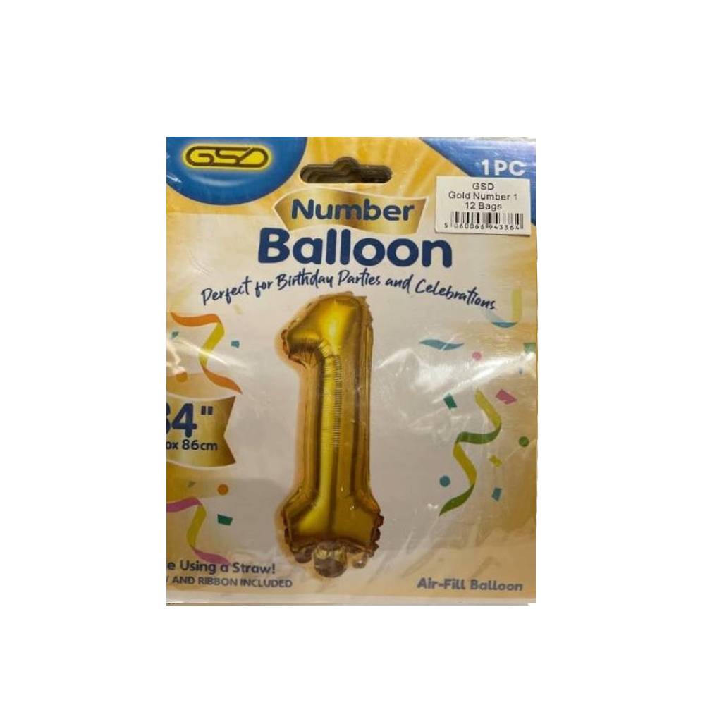 FOIL NUMBER BALLOONS GOLD "1"