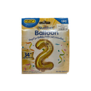 FOIL NUMBER BALLOONS GOLD "2"