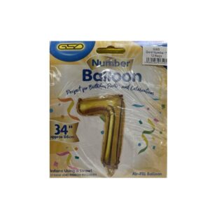 FOIL NUMBER BALLOONS GOLD "7"
