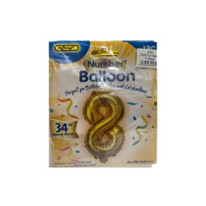 FOIL NUMBER BALLOONS GOLD "8"