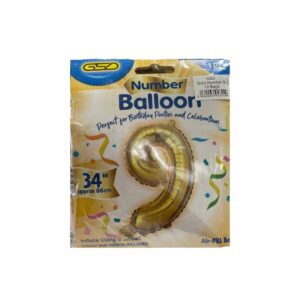 FOIL NUMBER BALLOONS GOLD "9"