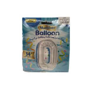 FOIL NUMBER BALLOONS SILVER "0"