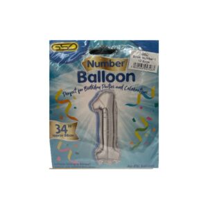 FOIL NUMBER BALLOONS SILVER "1"
