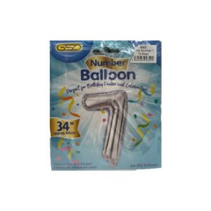 FOIL NUMBER BALLOONS SILVER "7"