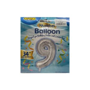 FOIL NUMBER BALLOONS SILVER "9"