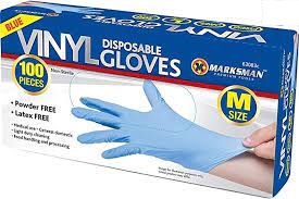 BLUE VINYL GLOVES MED