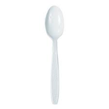 PLASTIC DESSERT SPOONS WHITE PER CASE