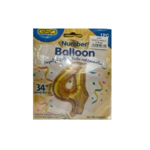 FOIL NUMBER BALLOONS GOLD "4"