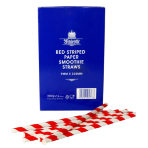 RED STRIPPED PAPER SMOOTHIE STRAW
