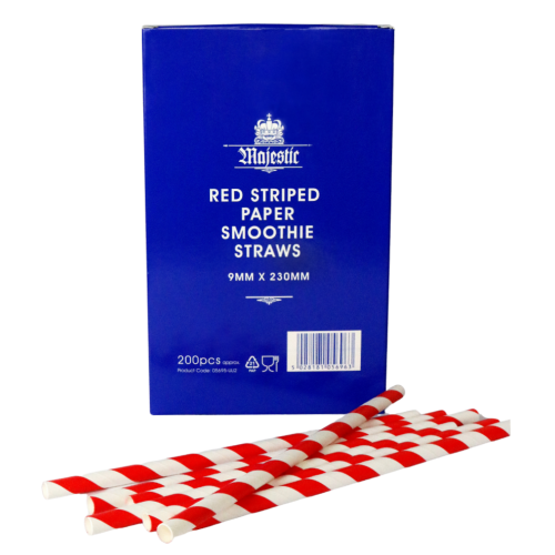RED STRIPPED PAPER SMOOTHIE STRAW