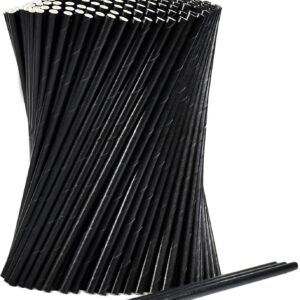BLACK COCKTAIL PAPER STRAW