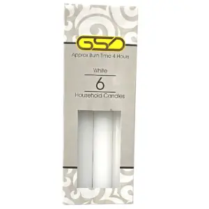 GSD WHITE HOUSEHOLD CANDLES