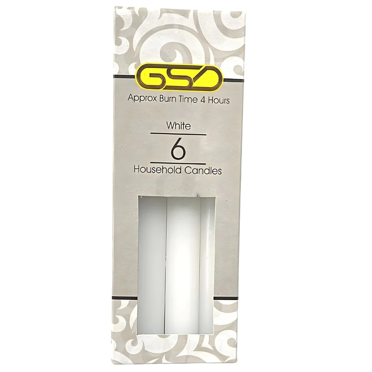 GSD WHITE HOUSEHOLD CANDLES