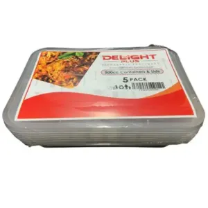 DELIGHT PLASTIC CONT+ LIDS 500CC
