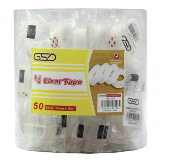 GSD JAR TAPE 1/2" CLEAR
