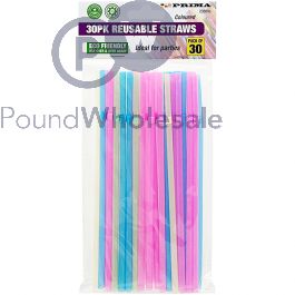 PRIMA 30PK FLEXIBLE PASTIC STRAW