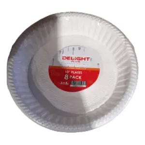 DELIGHT 10" PLASTIC REUSABLE PLATES 6PK