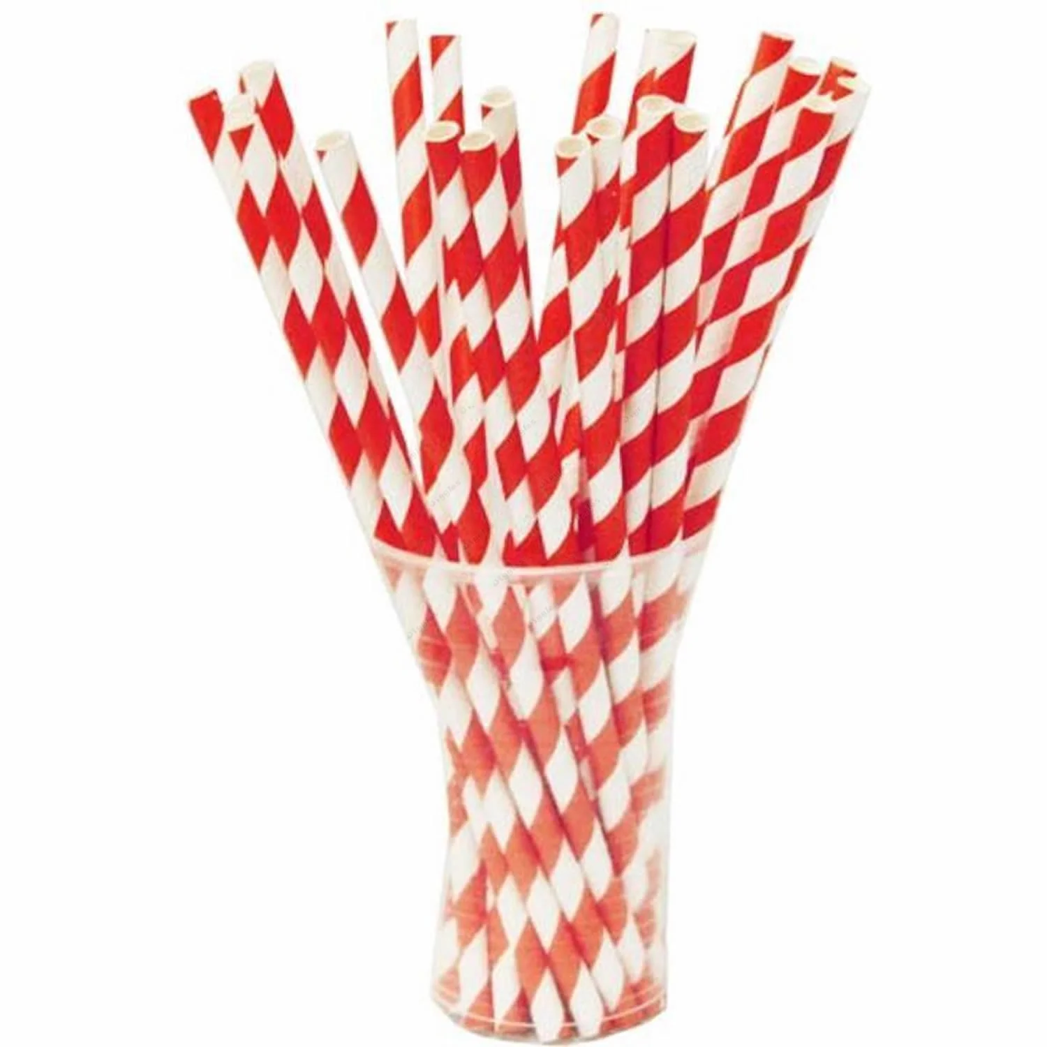 EV RED STRIPE PAPER STRAWS