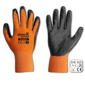 NITRILE COATING 9' ORANGE GLOVES LARGE