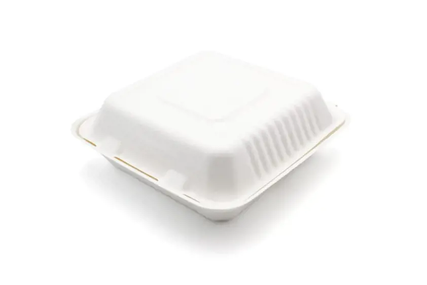 BAGASSE WHITE MEAL BOXES 3 COMP 9X9