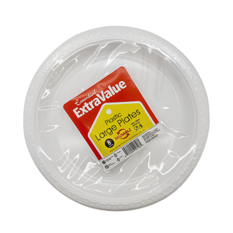 ESS PLASTIC PLATES WHITE 26CM