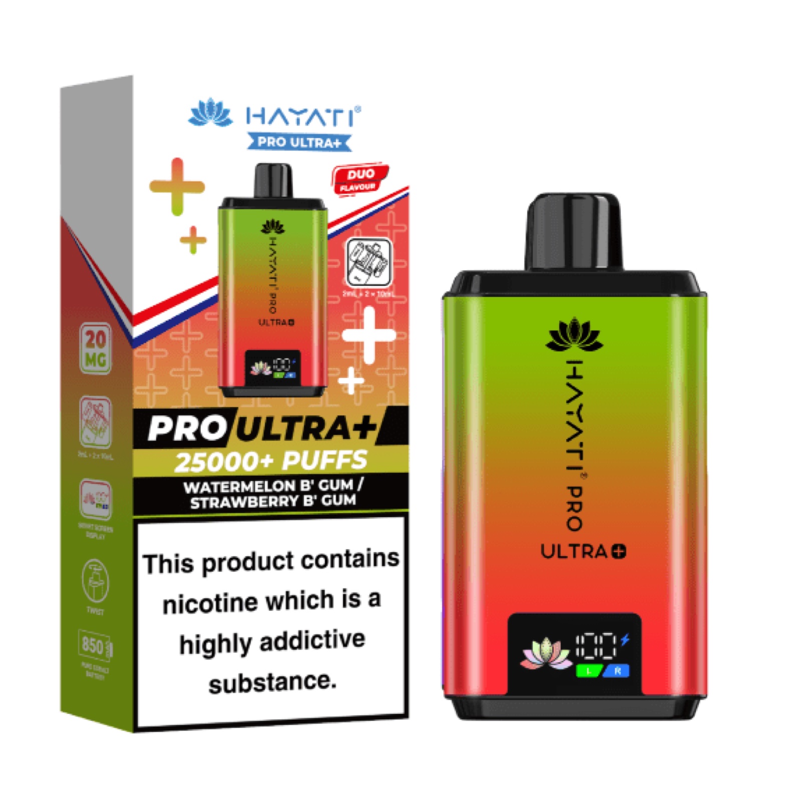HAYATI PRO ULTRA PLUS 25K POD WATERMELON BUBBLEGUM / STRAWBERRY BUBBLEGUM