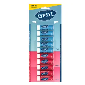 LYPSYL ASSORTED LIP BALM SP15 HANGING CARD
