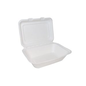 BHB9 BAGASSE WHITE CLAMSHELL